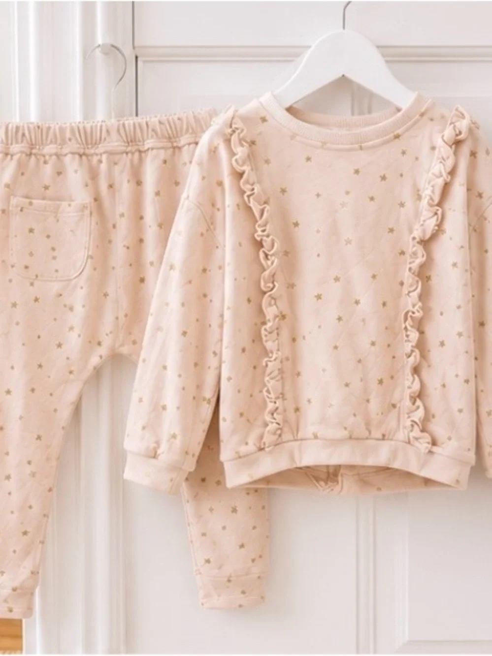 Oh Baby! Millie Ruffle Boxy Sweatshirt- Star Print- Sz. 6-7